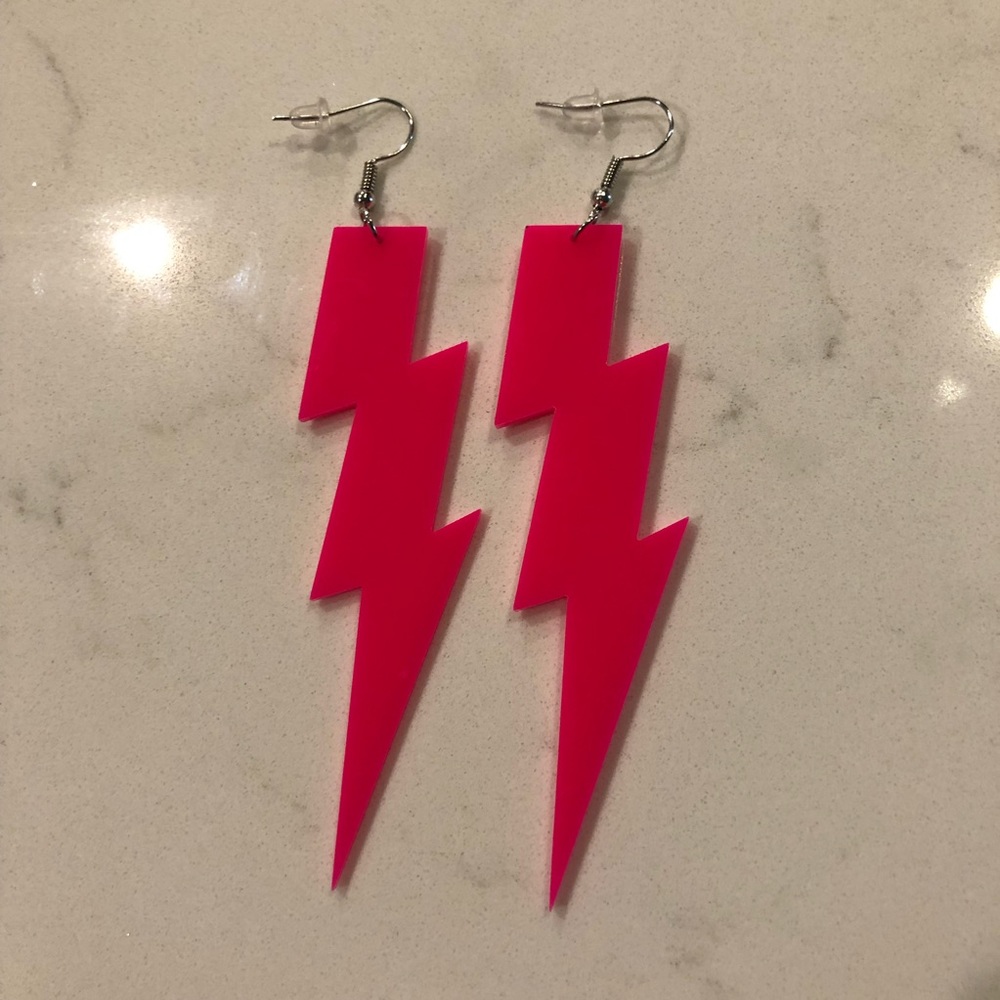 Hot Pink Lightning Earrings
